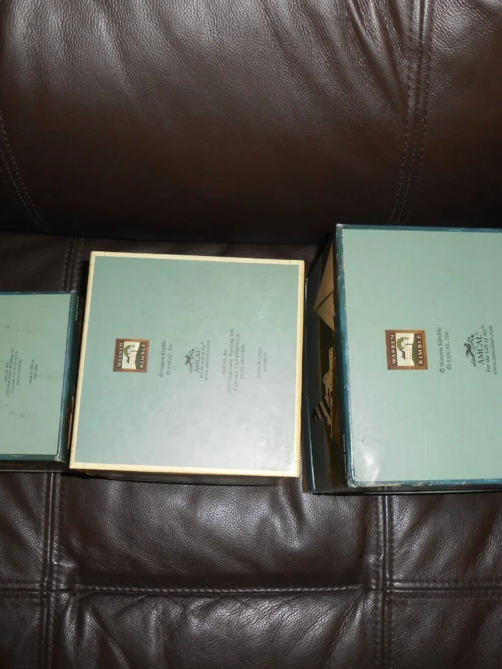 Warren Kimble Coastal Breeze 3 decorative nesting stacking boxes 6 placemats
